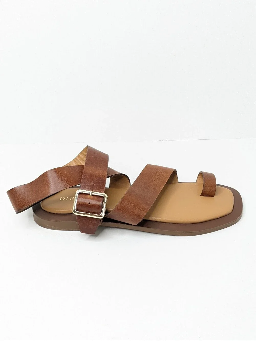 Diba True Cite See Strappy Flat Sandals Brown Leather Women's 10 - Picture 3 of 7